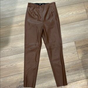 Brown Zara Faux Leather Leggings